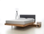 Preview: SMOOTH eleganckie modne łóżko z litego drewna z tapicerowanym zagłówkiem